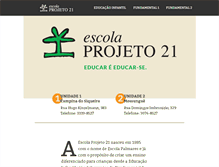 Tablet Screenshot of escolaprojeto21.com.br